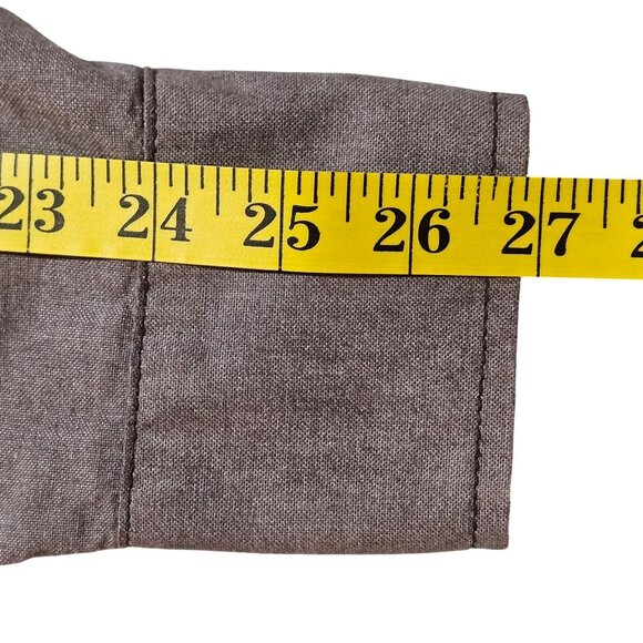 VTG Mens Casual LS Snap Pearl Button Shirt Med Taupe Work wear Normcore - Picture 12 of 14